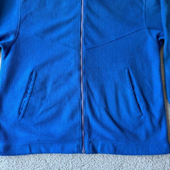 Jerzees Jacket Mens Medium Blue Fleece‎ Full Zip Mock Neck Ski Outdoor Holiday - Picture 4 of 10